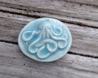 Baby Blue Ceramic Octopus Cabochon