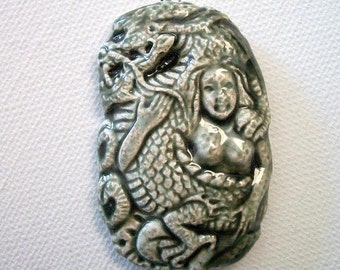 Ceramic Dragon Goddess Pendant
