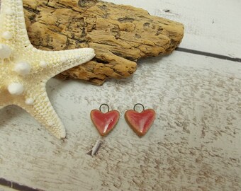 Handmade Shiny Heart Earring Charms