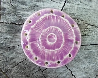 Handmade Orchid Purple Floral Pine Needle Basket Base