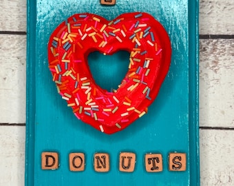 I Love Donuts Wall Hanging Plaque