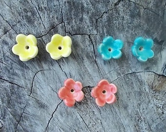 Pares de discos de flores cóncavos hechos a mano