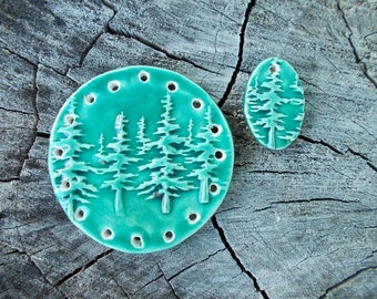 Handmade Ceramic Forest Pine Needle Basket Base