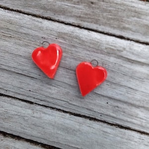 Red Heart Ceramic Charm Earring Set