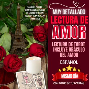 MISMO DIA Lectura de Amor en Español, Lectura de Tarot muy Detallada para Enamorados con Oraculo Incluido
