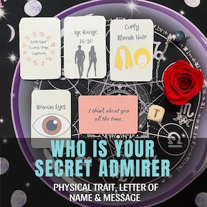 MISMO DÍA, ¿Quién es tu admirador secreto?, Mensaje de tu admirador secreto, Signo del zodiaco, Rasgo físico, Letra de tu nombre.
