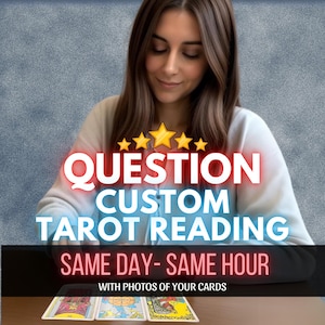 8-Card Custom Tarot Reading, 1 Question Same Hour or Same Day, Rapid Psychic Answer, Personalized Tarot, Fast Delivery with Photo of Cards,