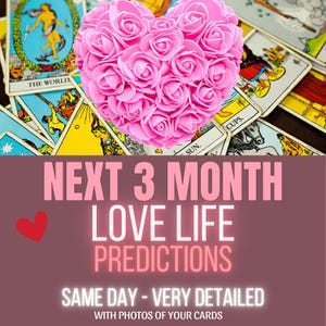 MISMO DÍA, Predicción de amor para los próximos 3 meses, Predicciones de amor de tres meses, Lectura de tarot del amor, Tirada de 9 cartas, Lectura de tarot, 98% de precisión.