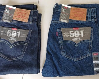 Men's Levi's 501 Original Straight Fit Dark Wash Jeans