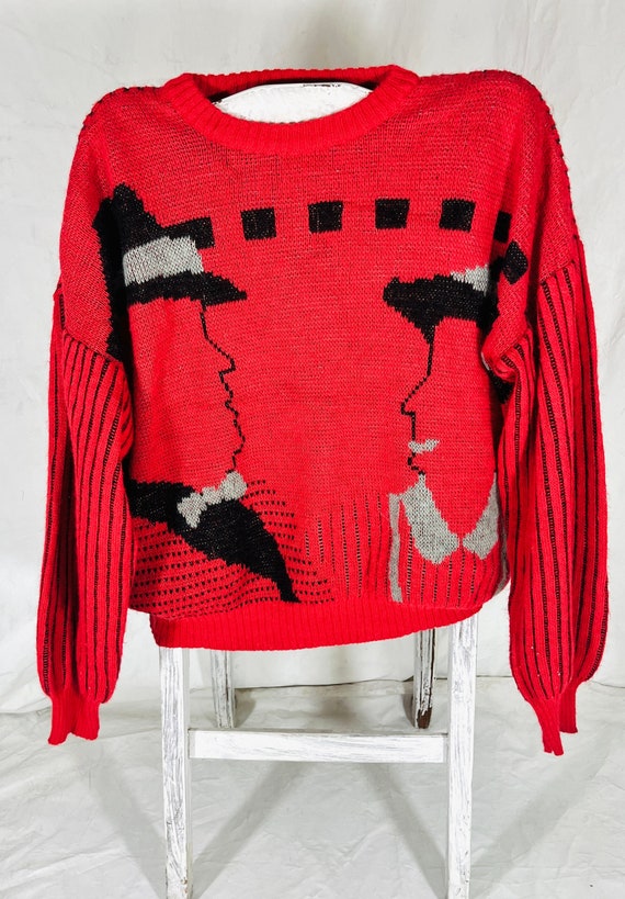 Vintage Colore 86 Wool Blend Sweater (faces)