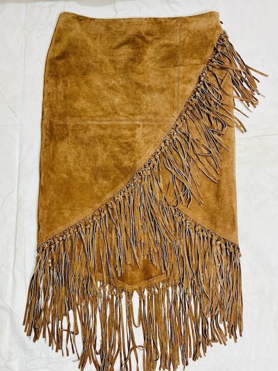Rampage Suede Skirt with Fringe