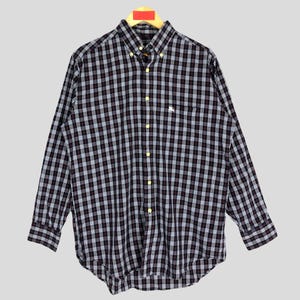 Vintage Burberrys London Nova Check Shirt Large 90s Burberrys Checkered Flannel Shirt Burberrys England Oxfords Button down Size L