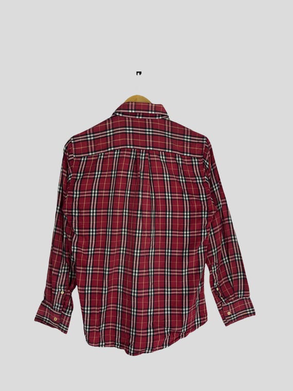 Vintage Burberrys London Nova Check Red Shirt Large 90s