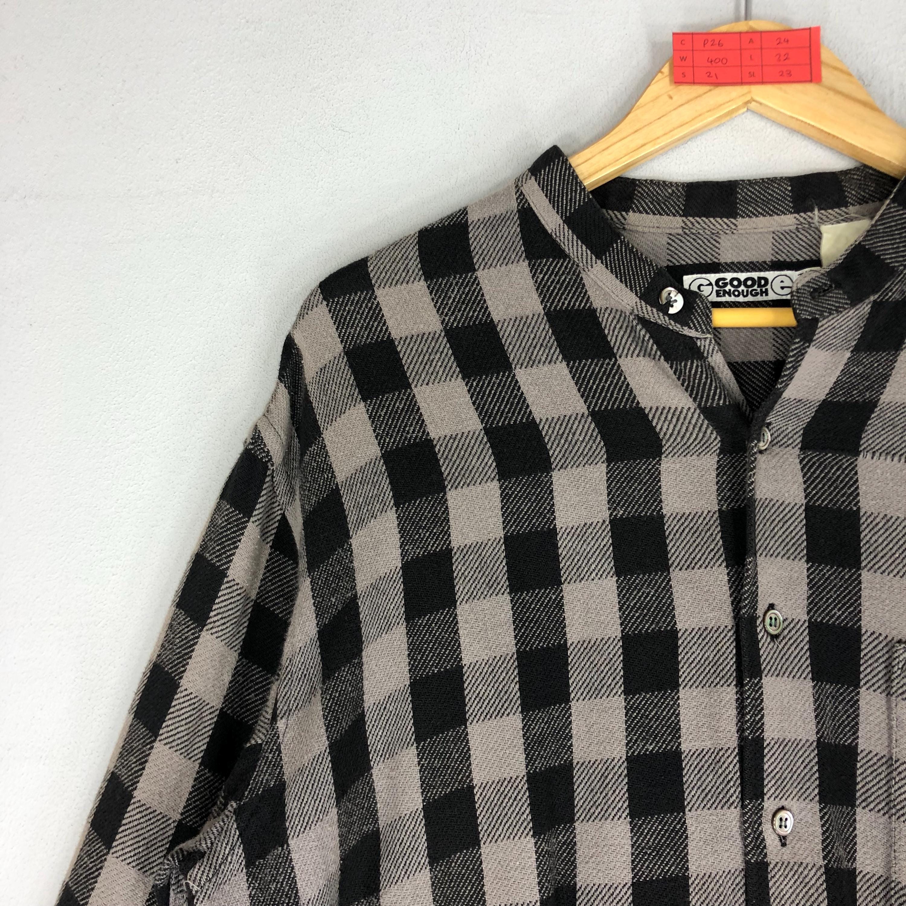 Vintage 90s Goodenough Plaid Oxford Shirt Jacket, Japanese
