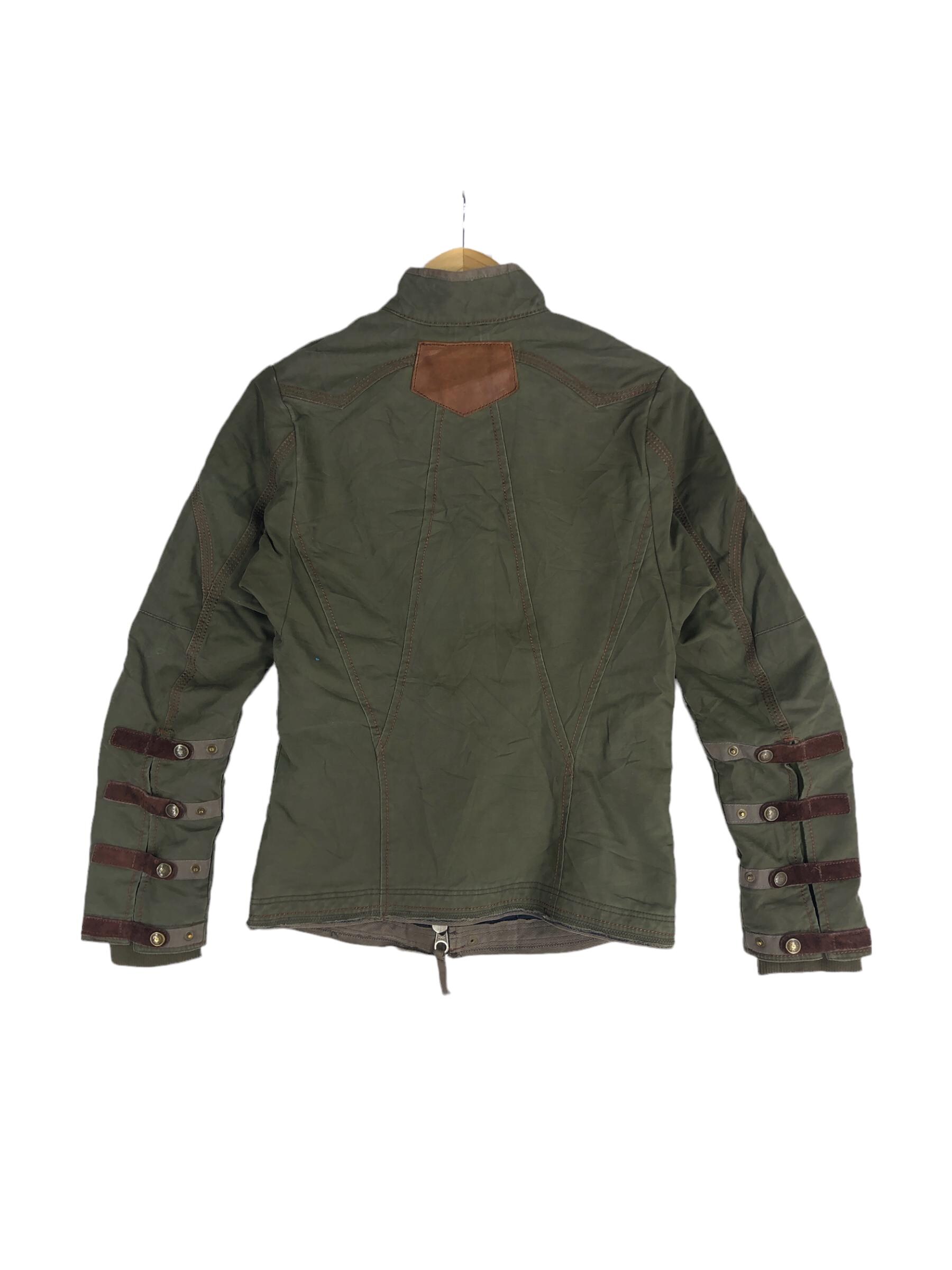 Marithe Francois Girbaud Olive Green Biker Jacket - Size S - Etsy