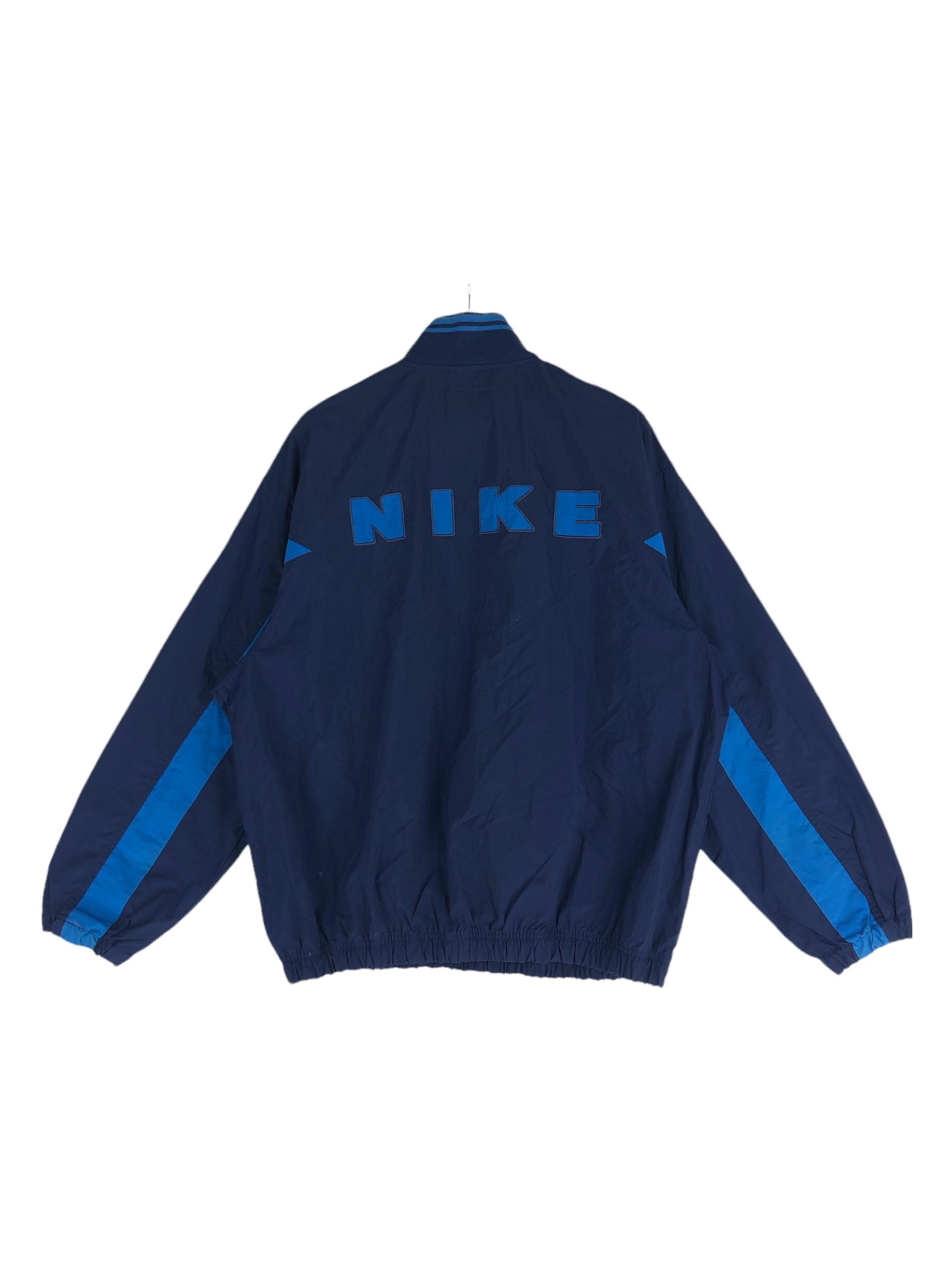 Vintage 90's Nike Swoosh Training Blue Jacket Large Nike Swoosh