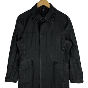 Vintage Japanese Brand Takeo Kikuchi Button Jacket TK Long Jacket Takeo Kikuchi Black Long Coat Cotton Jacket Blazer Casual fashion Size M
