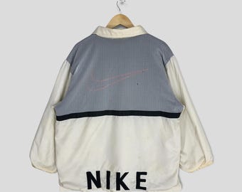 Vintage 90's Distressed Nike Swoosh Training Jacket Xlarge Nike Swoosh Windbreaker Jacket Sportswear White Jacket Nike Light Jacket Size XL