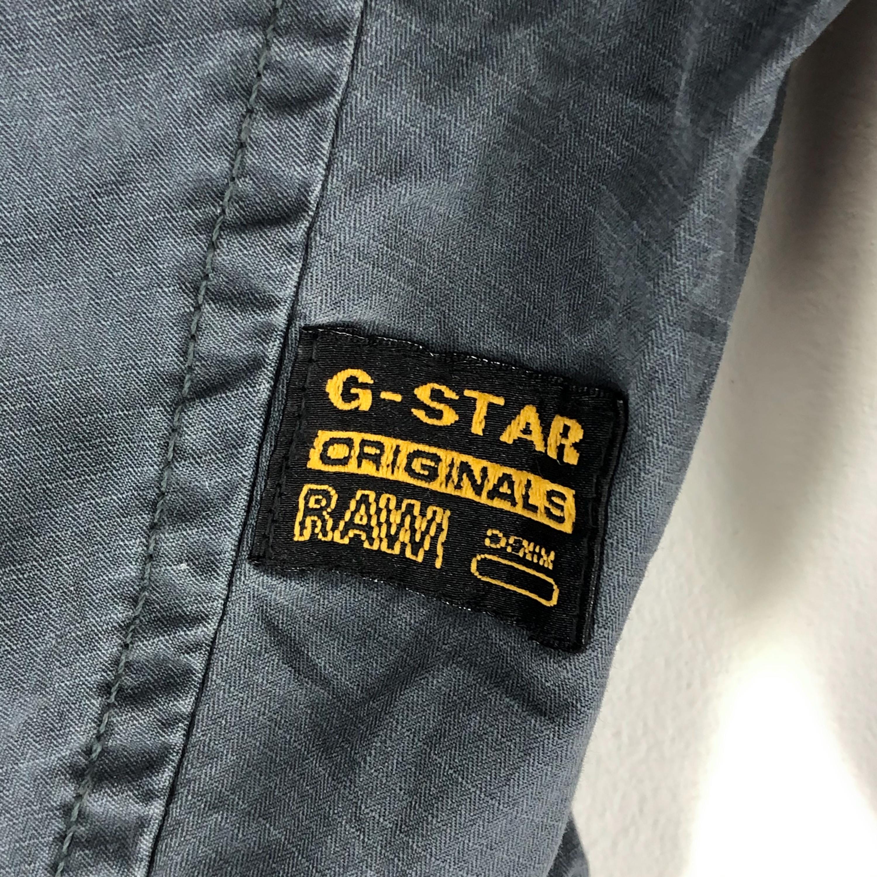 Vintage G-star Raw Denim Hoodie Jacket: Tactical Utility Style 