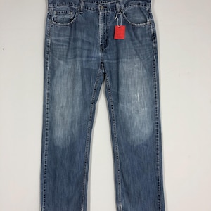 Talla 38x41 Vaqueros Levi&#39;s 559 Sigle R con etiqueta roja lavados a la piedra de los años 90. Pantalón Levi&#39;s con cremallera de mezclilla Levi&#39;s. Vaqueros Levi&#39;s rotos de EE. UU. W38.