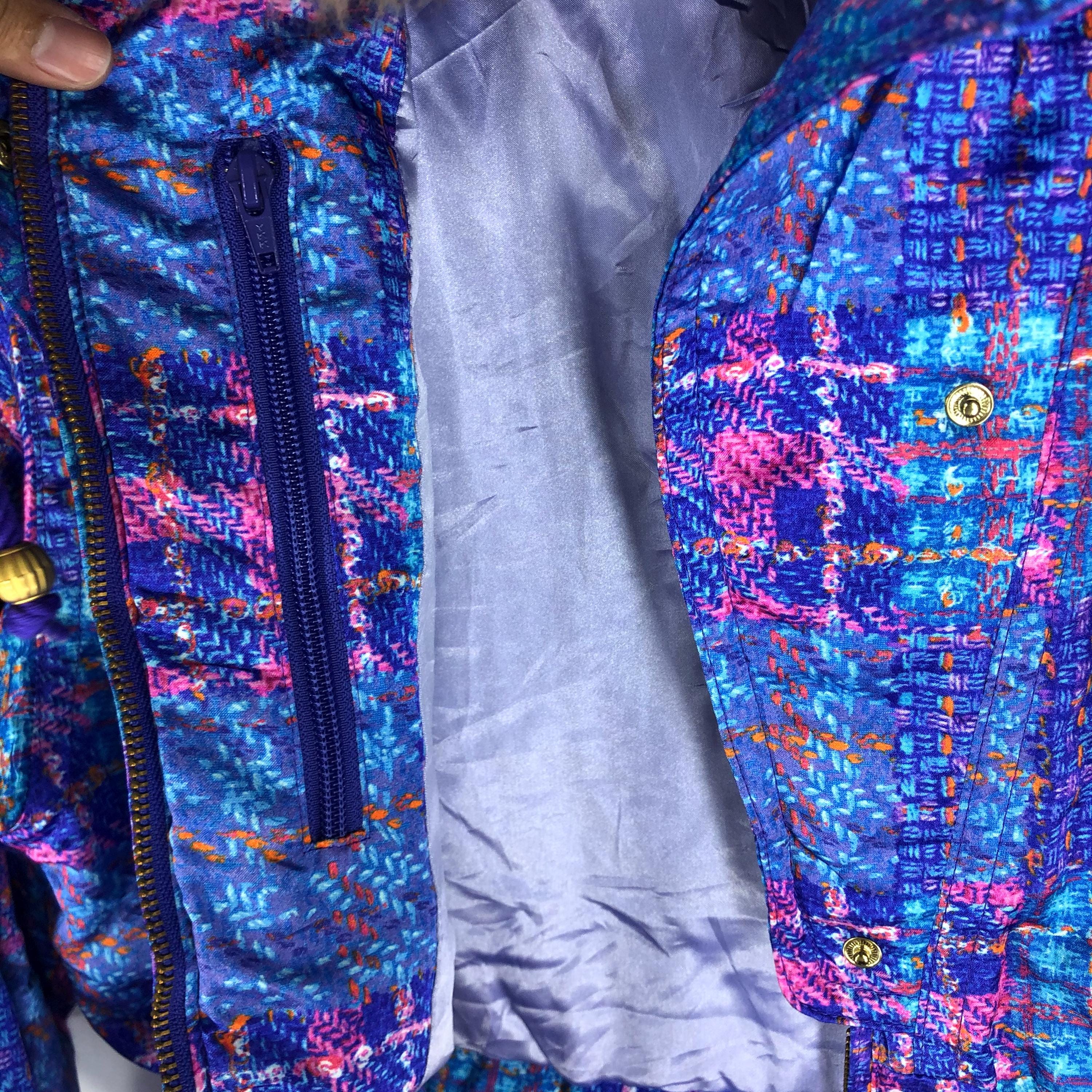 Vintage Volpe Neve Goldwin Ski Jacket: Multicolor Bomber, Size M 