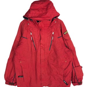 Vintage Descente Ski Wear Hoodie Jacket Descente Skiing Cold Weather Snow Gear Bomber Red Descente Ski Suit Outfit Winter Size Small