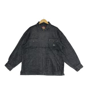 Vintage 90s Converse Corduroy Jacket Double Pocket Converse Sweater Converse Pullover Converse Zip Up Jacket Embroidery Patch Logo Black L