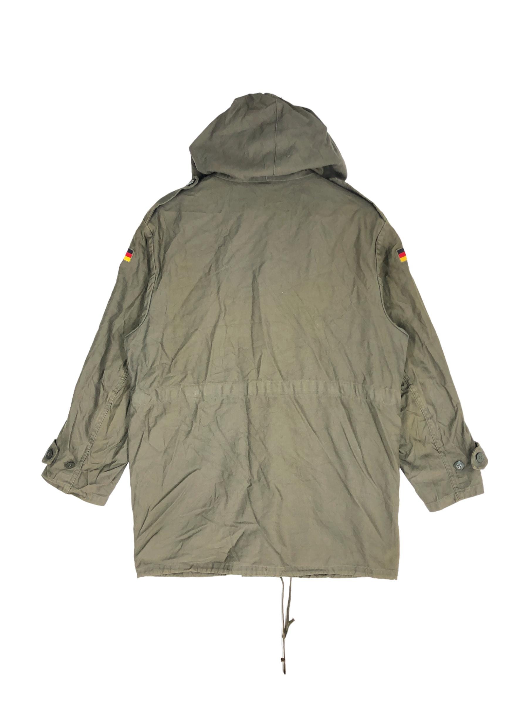 Vintage 80s German Army MA-1 Flying Parka Hoodie, Olive Green