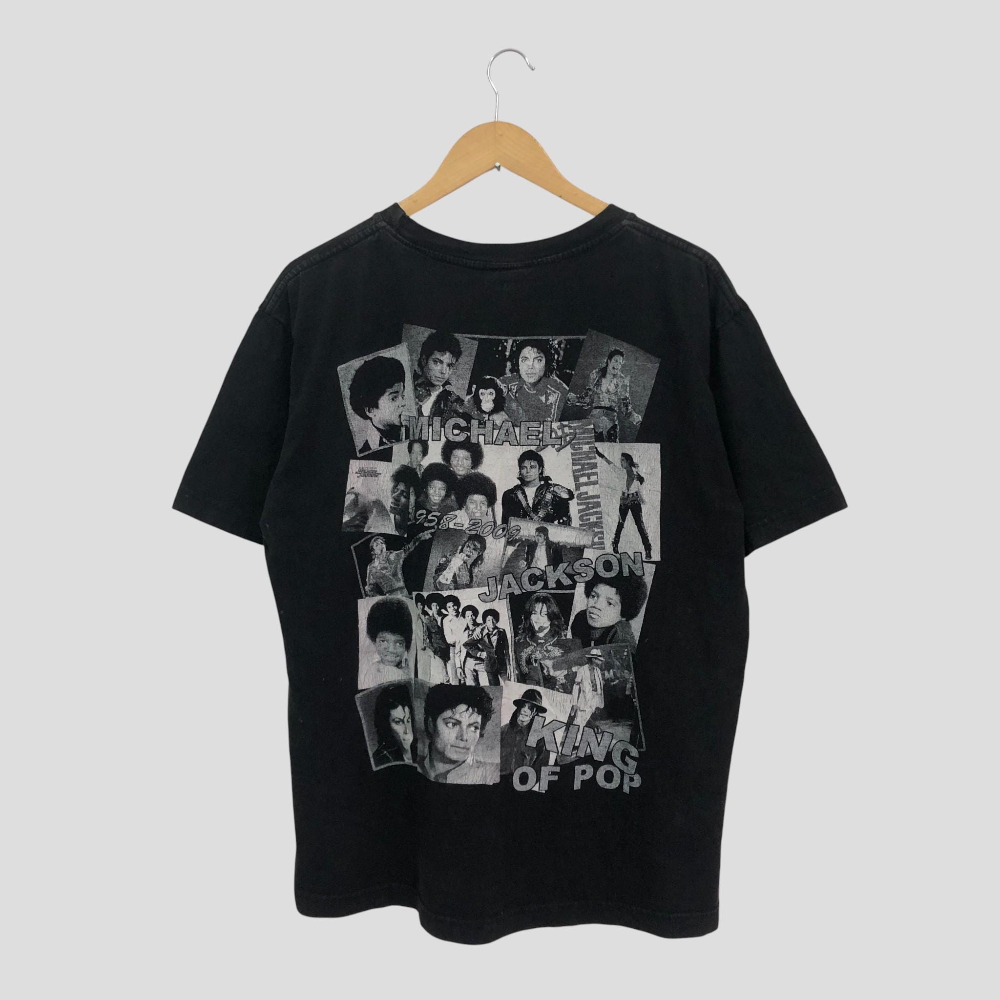 Vintage Michael Jackson King of Pop Black T Shirt Show Tour Promo