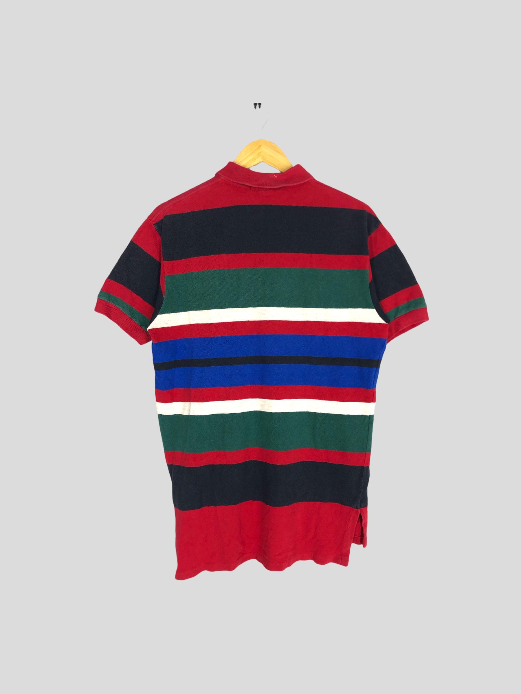 Vintage 90s Striped Polo Rugby Shirt: Ralph Lauren Menswear (size