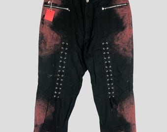 Size 38x41 Unbrand Mistletoe Acid Wash Pant Black Punk Style Stone Washed Pant Zipper Double Pocket Pant Cropped Style Punk Style W38