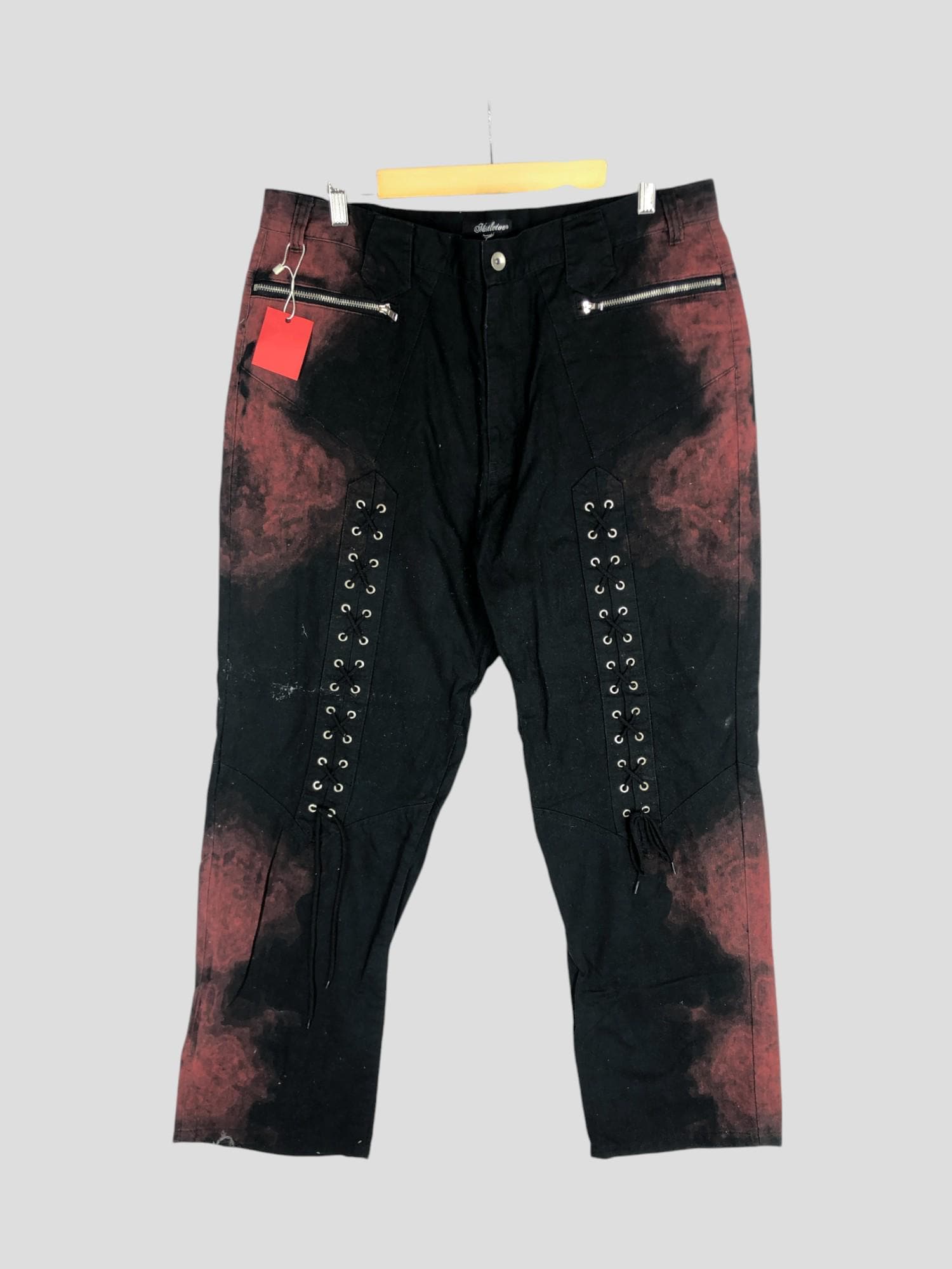 Acid Wash Punk Pants - Black Stone Washed Zipper Crop Pants W38 - Etsy
