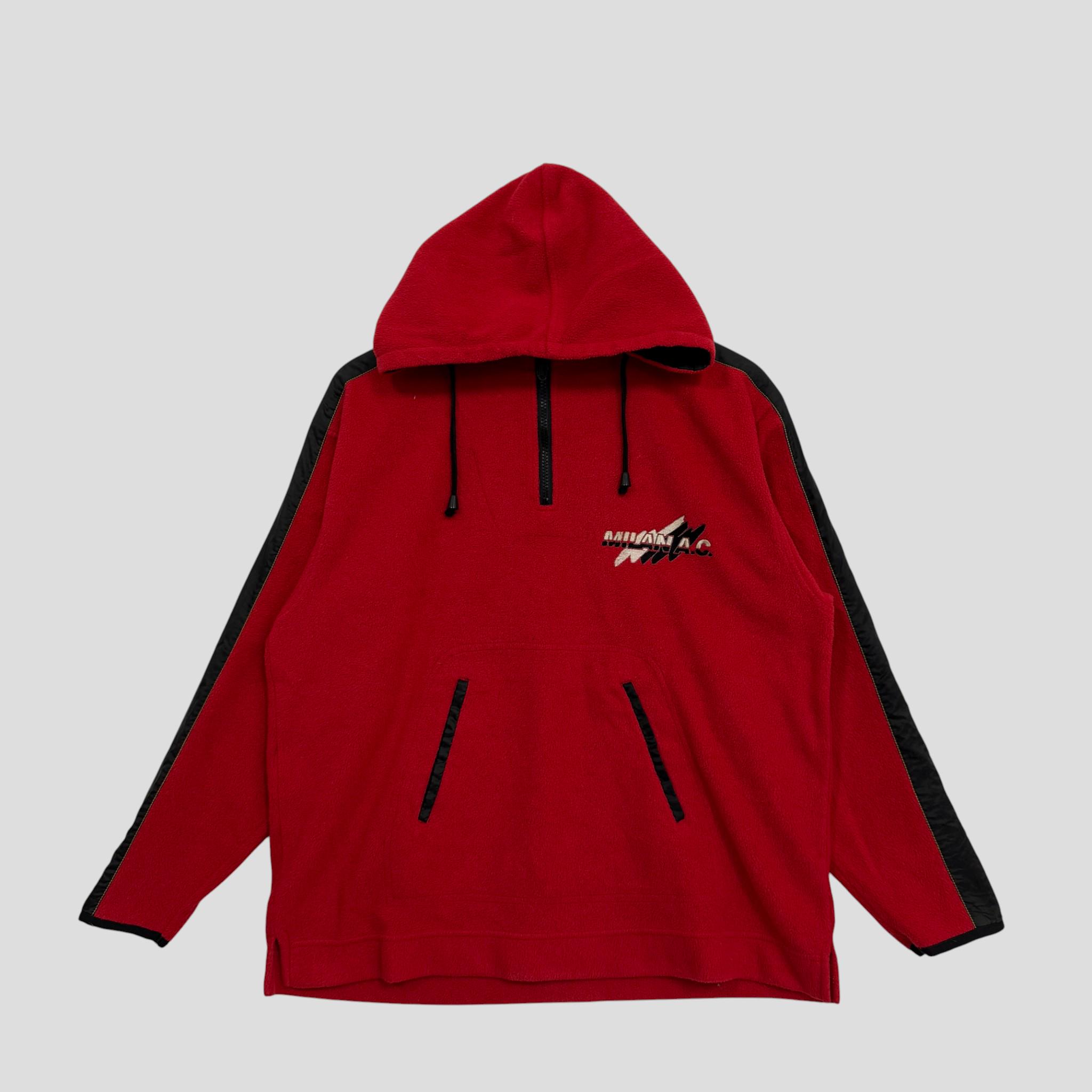 ウェア old  AC Milan Opel HalfZip Fleece Vintage 90's AC Milan Half Zipper Hoodie Fleece Sweatshirtac Milan