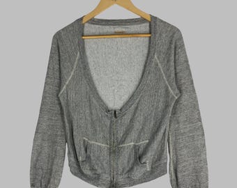 Vintage Kapital Cardigan: 90s Japanese Gray Cotton Pullover (Size S)