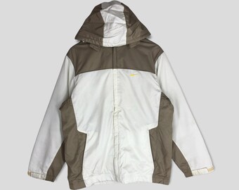 Vintage 90's Nike Swoosh Training Jacket Large Nike Swoosh Windbreaker Jacket Nike Sportswear White Jacket Nike Hoodie Light Jacket Size L