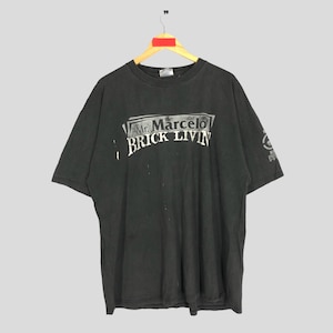 Vintage Y2K Mr Marcelo American Rapper Brick Livin’ Promo Tee Mr Marcelo Rapper Hip Hop Singer Black T Shirt Size XXL