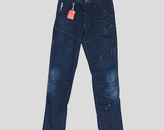 Talla 31x44 Vaqueros vintage G-STAR RAW lavados a la piedra Vaqueros azules descoloridos Gstar Vaqueros azules Gstar de los años 90 Vaqueros con botones rotos Gstar Vaqueros Gstar W31