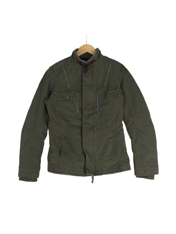 Marithe Francois Girbaud Olive Green Zipper Jacket Small MFG