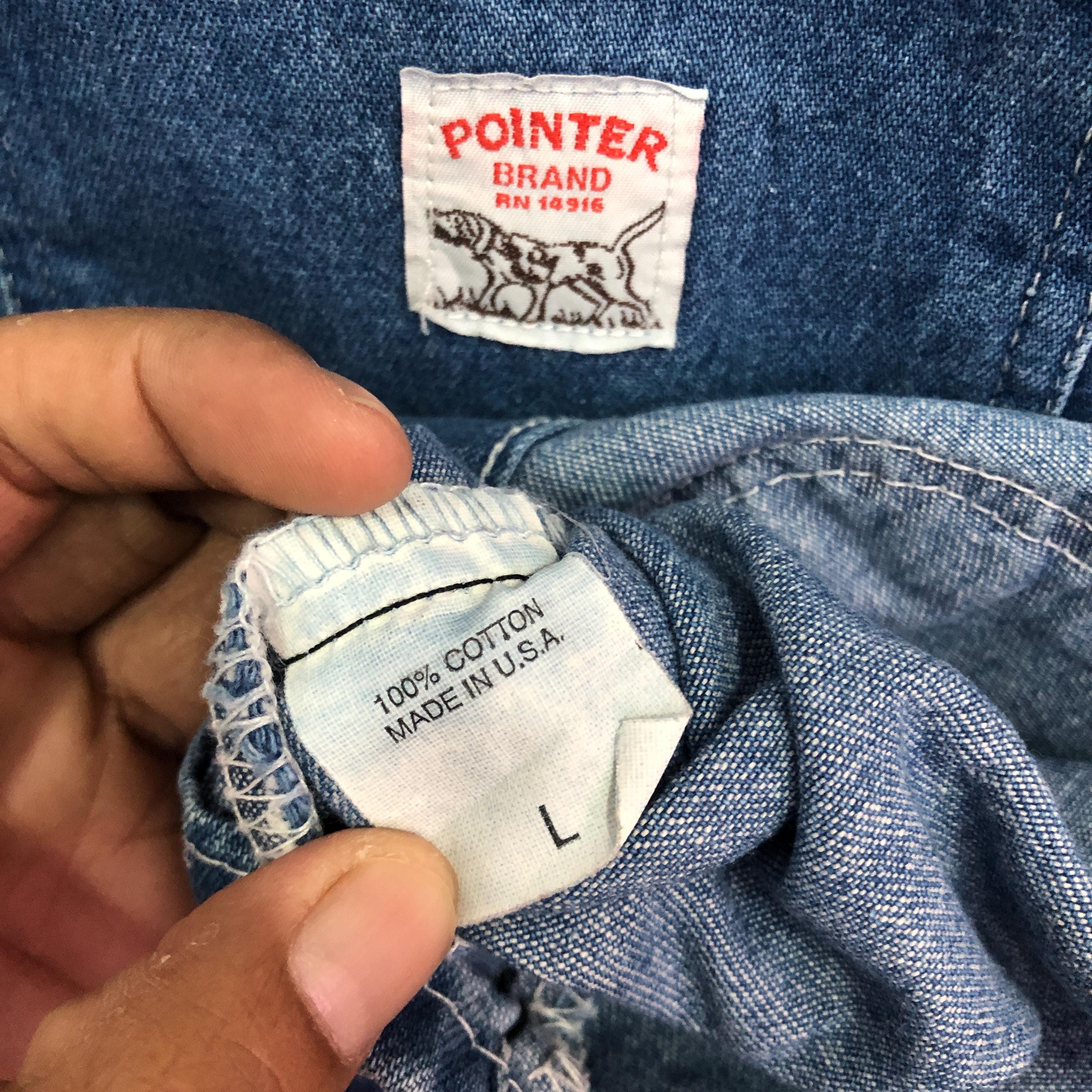Vintage 80s Pointer Indigo Denim Chore Jacket, USA Made (size L