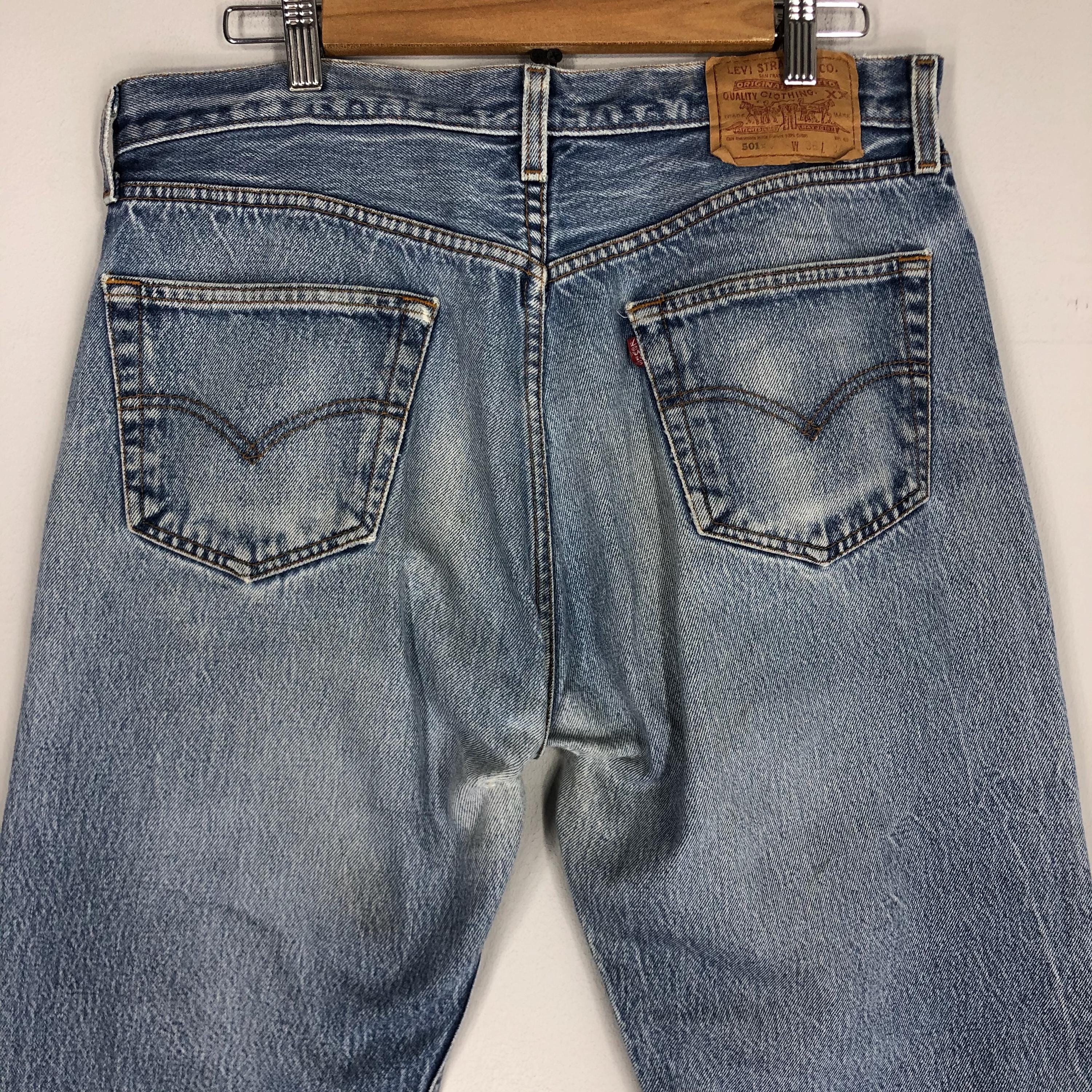 Vintage 80s Levi's 501xx Jeans: Light Blue Stone Wash Denim (34x41