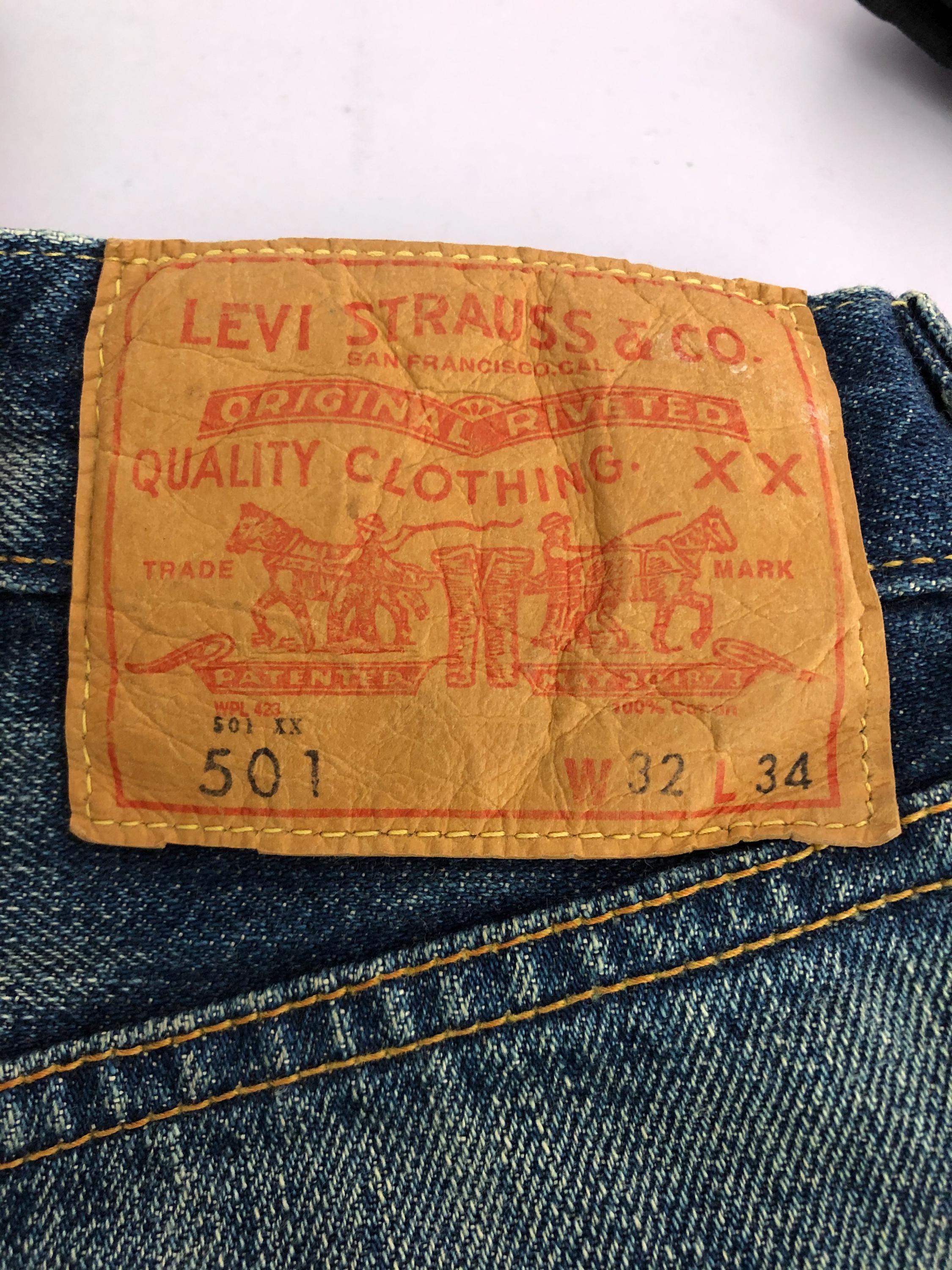 Size 30X42 Vintage Repro 60's 70's LEVI'S 501 Big E Selvedge