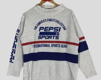 Vintage 90s Pepsi Sports Sweatshirt: Colourblock Logo Crewneck (Size M)