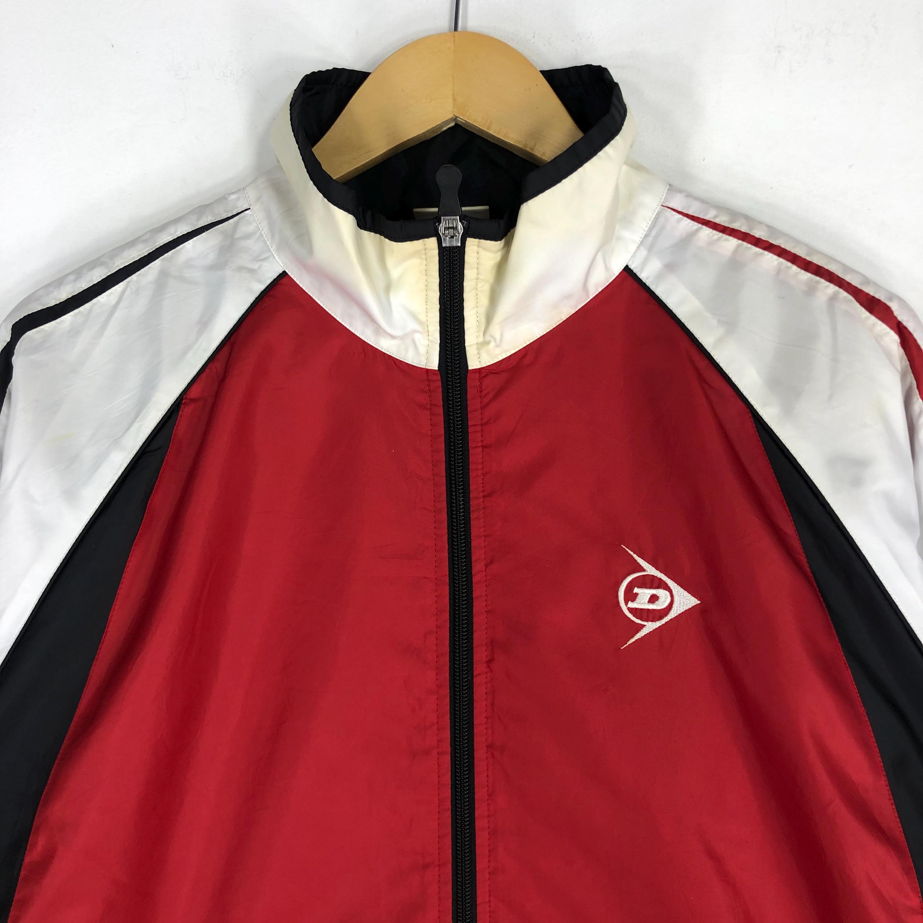 Vintage 90s Dunlop Zipper Jacket Large Dunlop Racing Red Light 