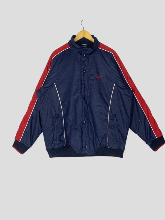red and blue windbreaker nike