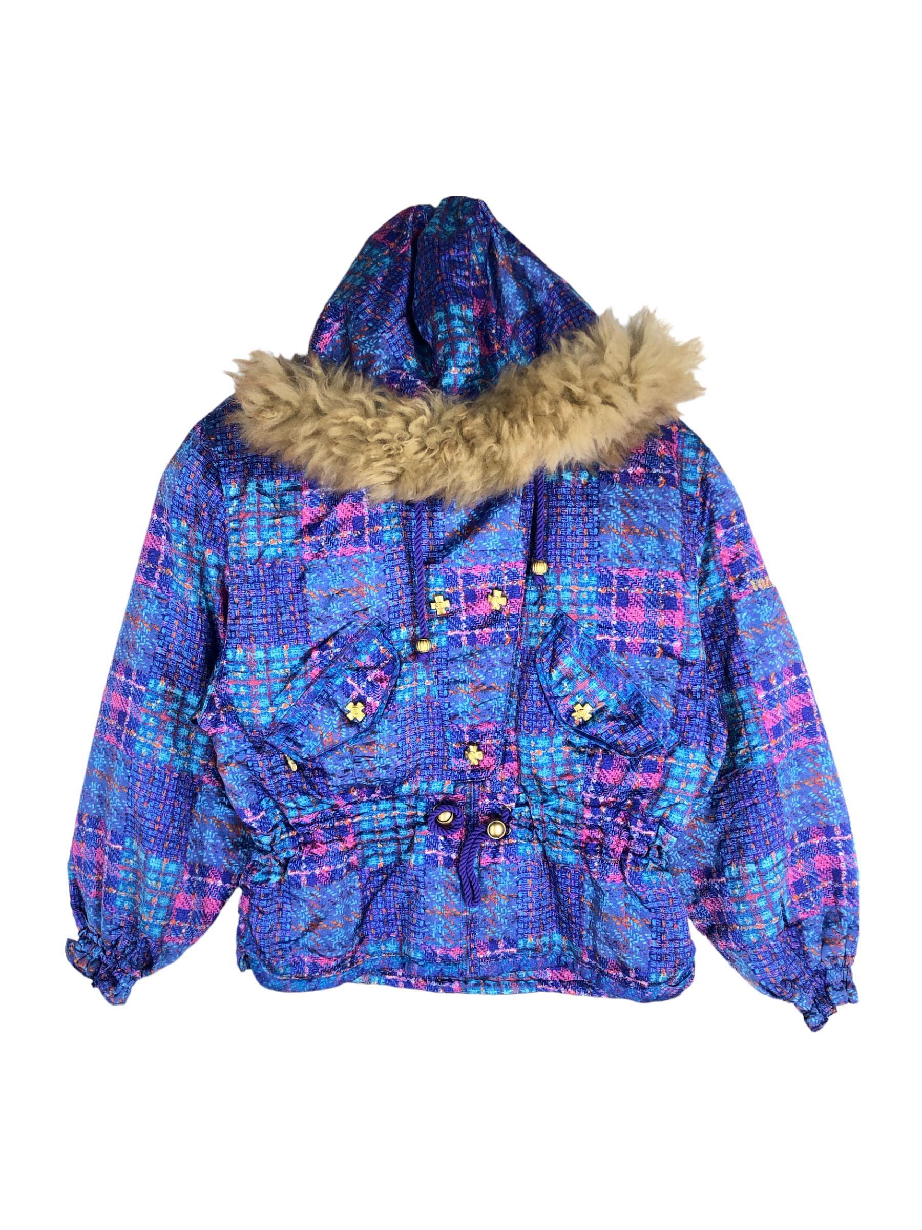 Vintage Volpe Neve Goldwin Ski Jacket: Multicolor Bomber, Size M