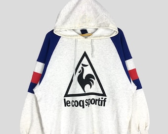 Vintage 90s Le Coq Sportif Hoodie - Printed Logo, Size XL
