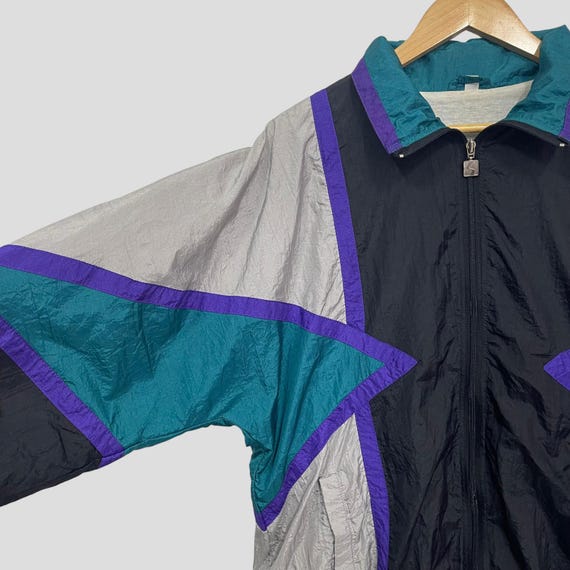 Vintage Active Stuff Colourblock Windbreaker Zipp… - image 3
