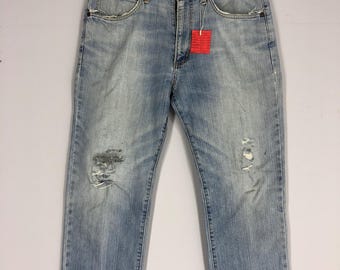 Vintage Wrangler Jeans 34x36, Stone Washed Ripped Denim