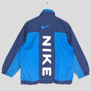 Vintage 90&#39;s Nike Swoosh Spellout Training Jacket Medium Nike Swoosh Windbreaker Jacket Sportswear Blue Jacket Nike Light Jacket Size M