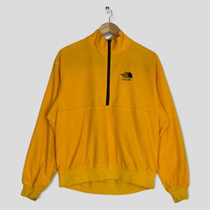 Vintage The North Face Skiwear Half Zipper Jacket Fleece Jacket The North Face Jacket Outdoor Jacket Yellow North Face Light Jacket Size L